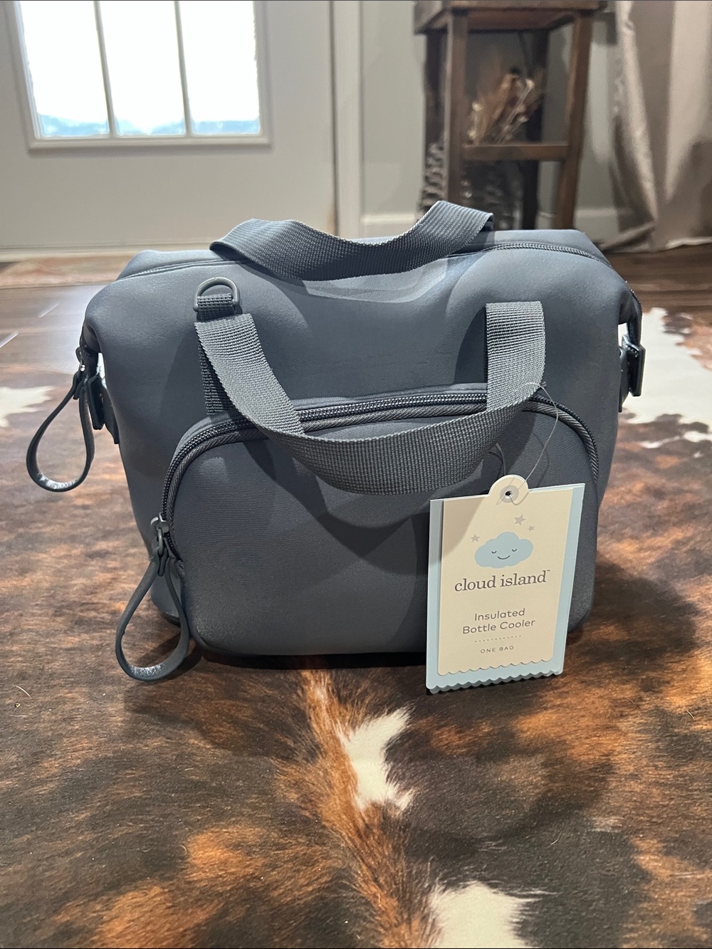 cloud island blue Insulated Bottle Cooler Tote Bag